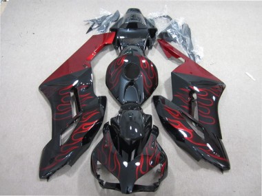 CBR 1000 RR 2004-2005 Verkleidung - Schwarz rote Flamme