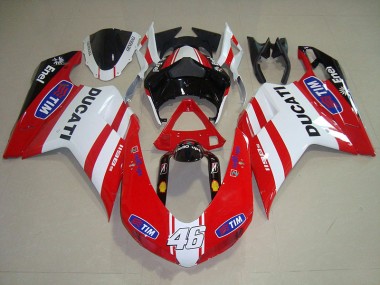 Ducati 1098 2007-2014 Verkleidungen - Rot Weiß Tim 46