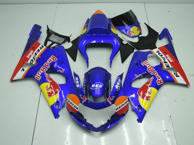 GSXR 1000 K1 2000-2002 Verkleidungen - Blau Rot Bull