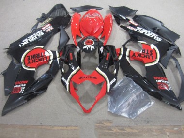 GSXR 1000 K5 2005-2006 Verkleidungen - Schwarz Lucky Strike Rot Motul