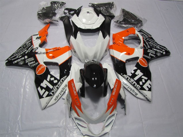 GSXR 1000 K9 2009-2016 Verkleidungen - Weiß Schwarz Orange Bright Logic