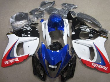 GSXR 1300 Hayabusa 2008-2019 Verkleidungen - Weiß Blau Makita