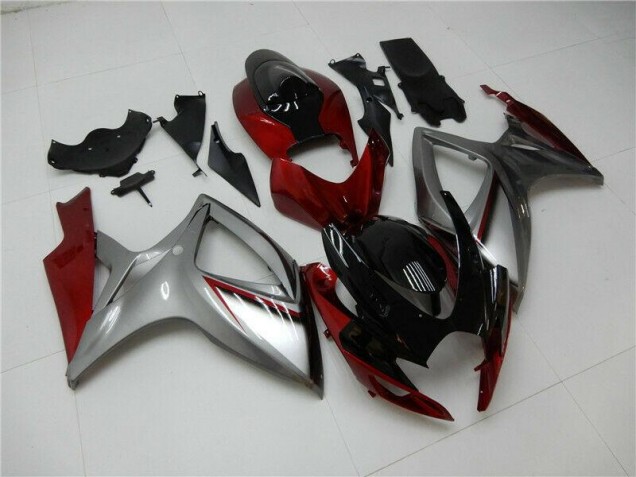 GSXR 600 / 750 K6 2006-2007 Verkleidungen - Rot Silber