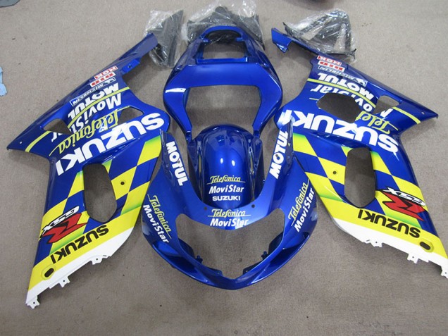 GSXR 600 K1 K2 K3 2001-2003 Verkleidungen - Blau Gelb Telefonia Movistar