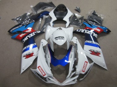 GSXR 600 K11 2011-2024 Verkleidungen - Weiß Blau Motul