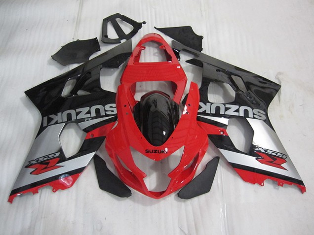 GSXR 600 K4 2004-2005 Verkleidungen - Rot Schwarz Silber