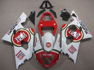 GSXR 600 K4 2004-2005 Verkleidungen - Rot Weiß Lucky Strike Motul