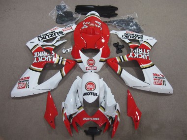 GSXR 600 K6 2006-2007 Verkleidungen - Rot Weiß Lucky Strike Motul