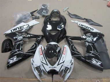 GSXR 600 K6 2006-2007 Verkleidungen - Schwarz Weiß Corona Extra Motul