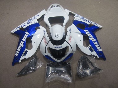 GSXR 750 K1 K2 K3 2001-2003 Verkleidungen - Weiß Blau Motul