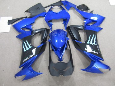 ZX10R 2008-2010 Verkleidungen - Schwarz Blaus Monster