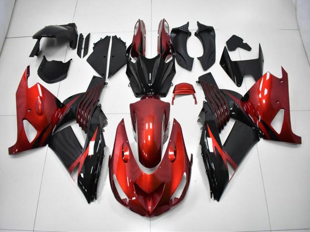 ZX14R ZZR 1400 2006-2011 Verkleidungen - Rot Schwarz